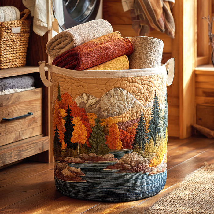 Quilted Laundry Basket - Autumn River