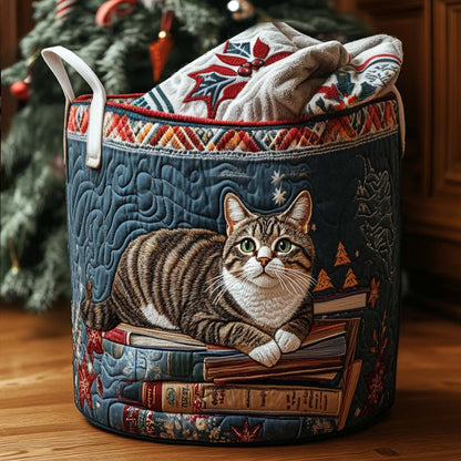 Quilted Laundry Basket - Christmas Pattern