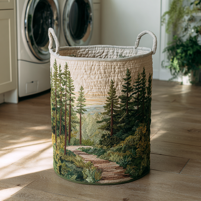 Quilted Laundry Basket - Forest