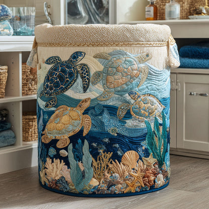 Quilted Laundry Basket - Glossy Shells