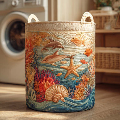 Quilted Laundry Basket - Sea Breeze