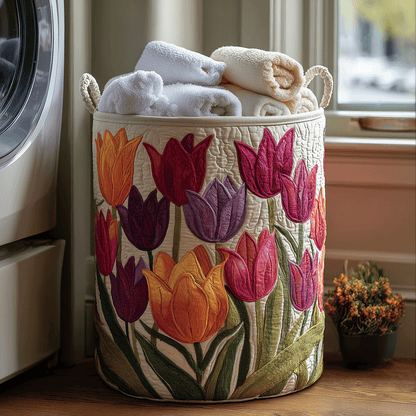 Quilted Laundry Basket - Tulip Joy