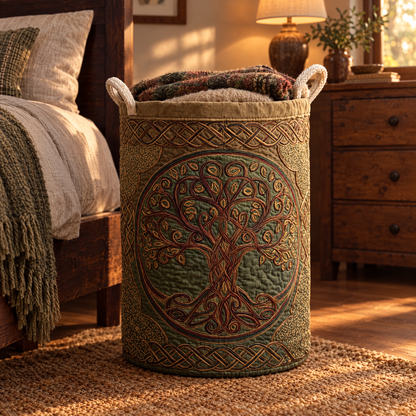Quilted Laundry Basket - Golden Roots