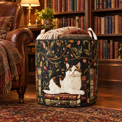 Quilted Laundry Basket - Mystical Cat
