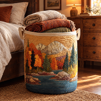 Quilted Laundry Basket - Autumn River